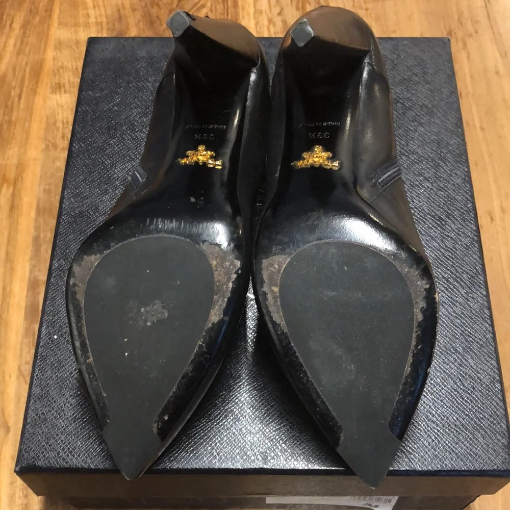 Prada Black High Heeled Bootie, size 39.5